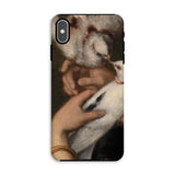 Woman with Pigeons - Gustave Courbet Iphone Case, Xs Max / Matte, Phone Case Painting Hands Doves