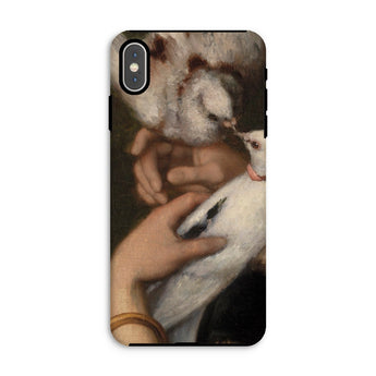 Woman with Pigeons - Gustave Courbet Iphone Case, Xs Max / Matte, Phone Case Painting Hands Doves