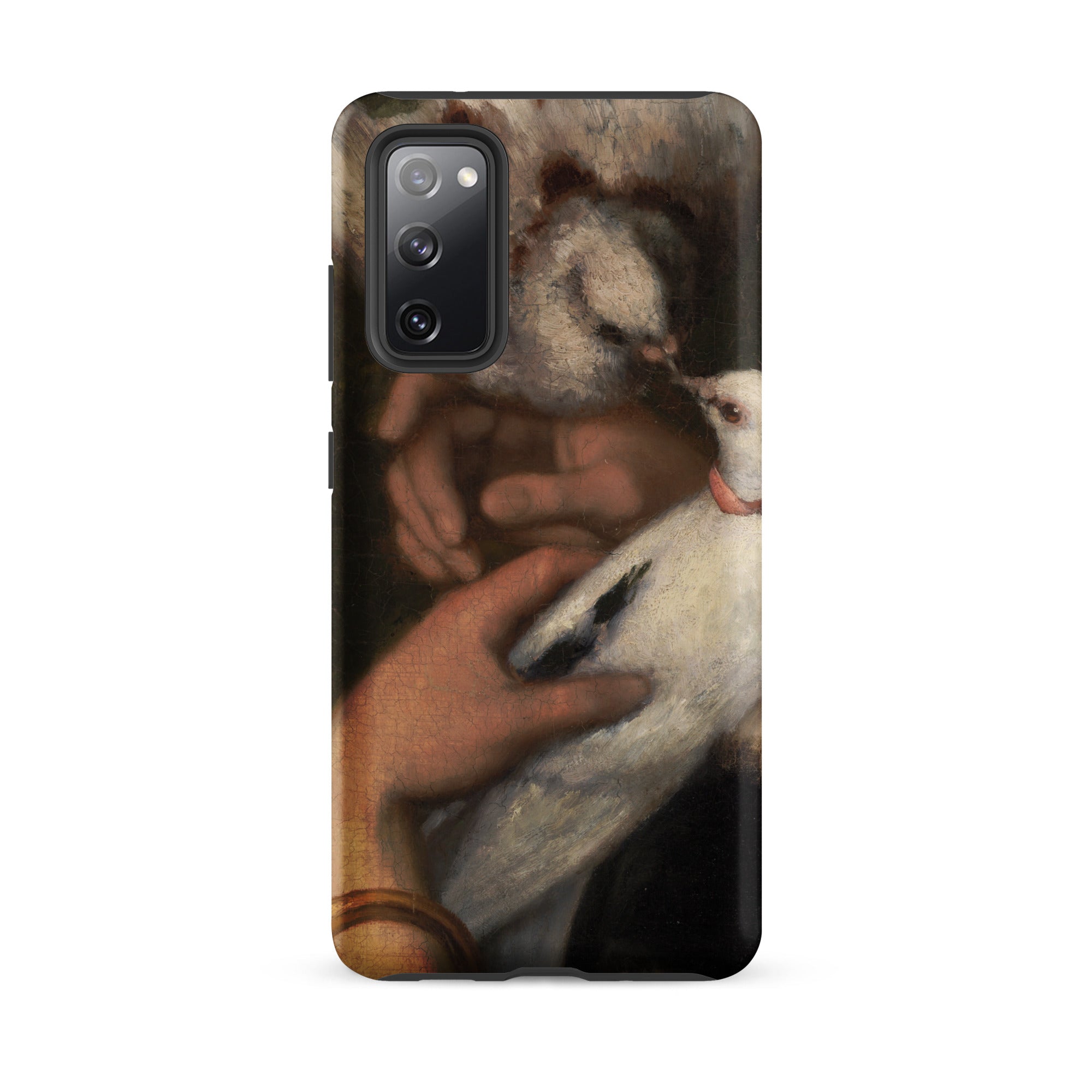 Woman with Pigeons Gustave Courbet Samsung Case, Galaxy S20 Fe / Matte, Black Smartphone Case Classical Painting Hands White Bird