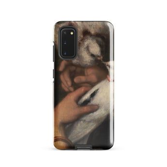 Woman with Pigeons - Gustave Courbet Samsung Case, Galaxy S20 / Gloss, Black Smartphone Case Classical Painting Person White Animal