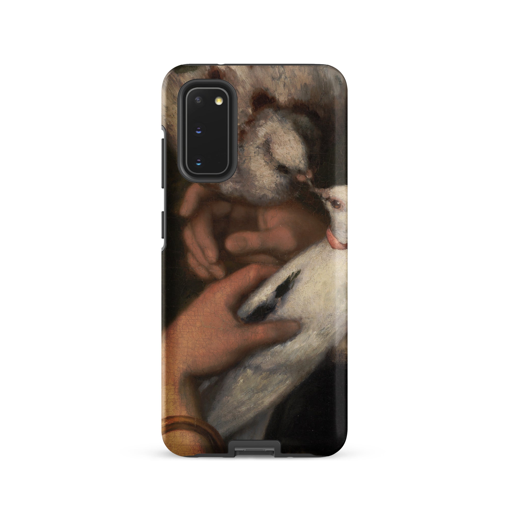Woman with Pigeons Gustave Courbet Samsung Case, Galaxy S20 / Matte, Black Smartphone Case Printed Painting Hands Two Doves