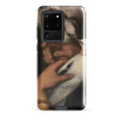 Woman with Pigeons Gustave Courbet Samsung Case, Galaxy S20 Ultra / Gloss, Black Smartphone Case Classical Painting Hands White Object