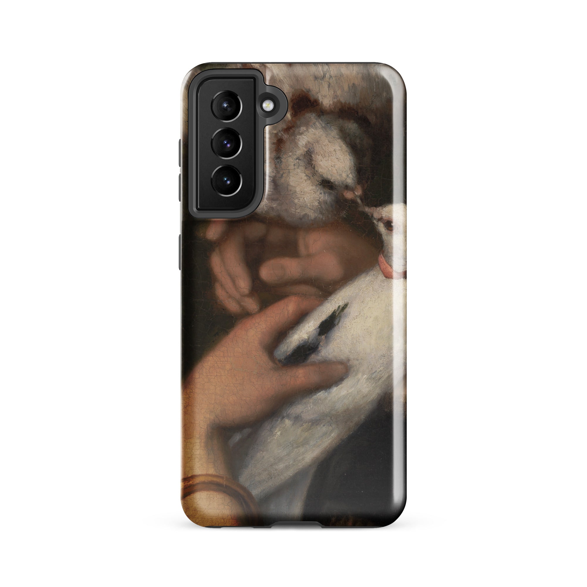 Woman with Pigeons Gustave Courbet Samsung Case, Galaxy S21 Fe / Gloss, Smartphone Case Classical Painting Person White Bird