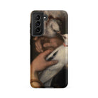 Woman with Pigeons Gustave Courbet Samsung Case, Galaxy S21 Fe / Matte, Black Smartphone Case Classical Painting Person White Bird