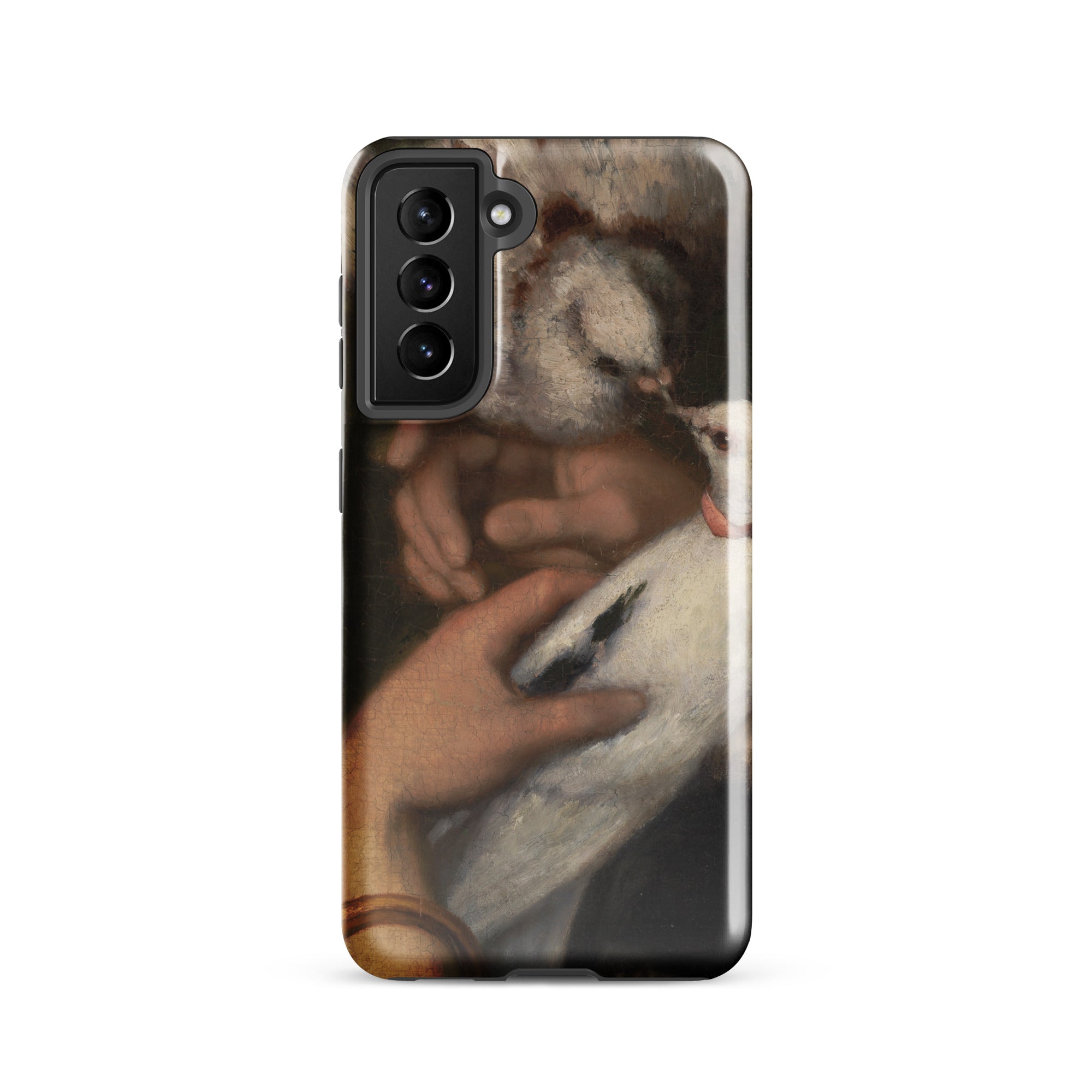 Woman with Pigeons Gustave Courbet Samsung Case, Galaxy S21 / Gloss, Smartphone Case Classical Painting Hands Dove