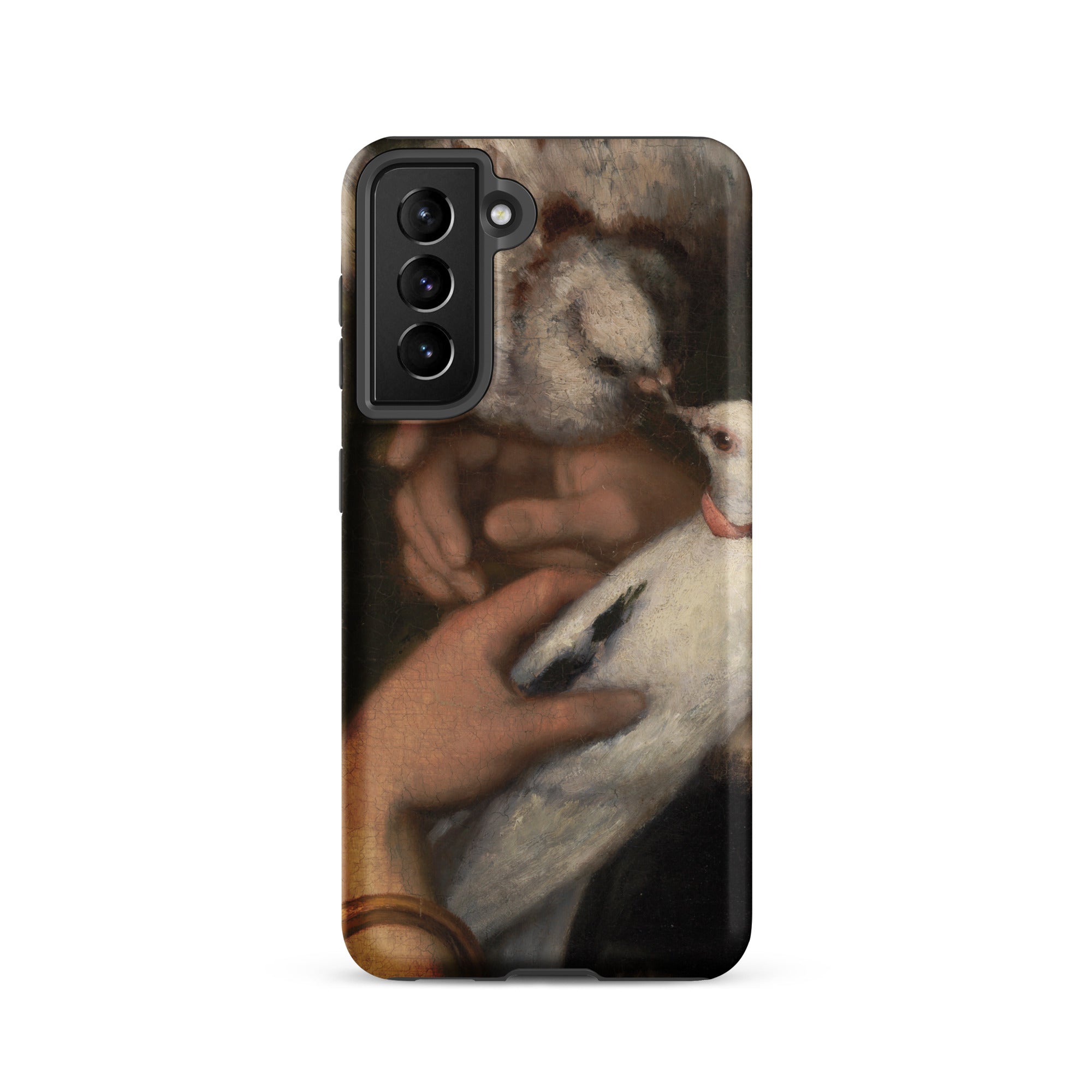 Woman with Pigeons Gustave Courbet Samsung Case, Galaxy S21 / Matte, Smartphone Case Classical Painting Hands Two Doves
