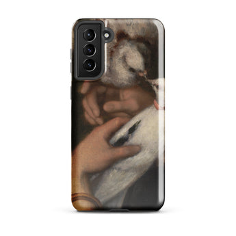 Woman with Pigeons - Gustave Courbet Samsung Case, Galaxy S21 Plus / Gloss, Smartphone Case Classical Painting Hands Bird