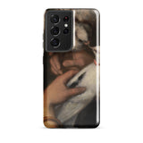 Woman with Pigeons - Gustave Courbet Samsung Case, Galaxy S21 Ultra / Gloss, Smartphone Painted Hands Bird Case