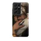 Woman with Pigeons Gustave Courbet Samsung Case, Galaxy S21 Ultra / Matte, Black Smartphone Case Painting Hands White Bird