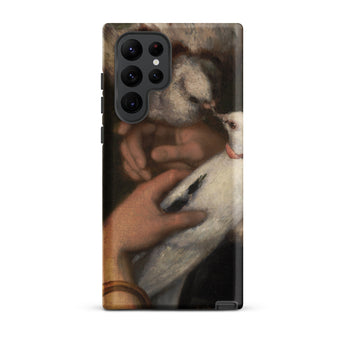 Woman with Pigeons - Gustave Courbet Samsung Case, Galaxy S22 Ultra / Matte, Smartphone Case Classical Painting Hands White Bird