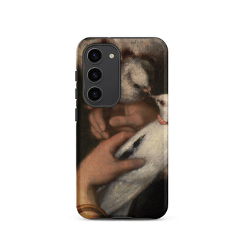 Woman with Pigeons - Gustave Courbet Samsung Case, Galaxy S23 / Matte, Smartphone Case Painting Person Two White Doves