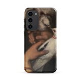 Woman with Pigeons - Gustave Courbet Samsung Case, Galaxy S23 Plus / Gloss, Smartphone Case Classical Painting Person White Bird