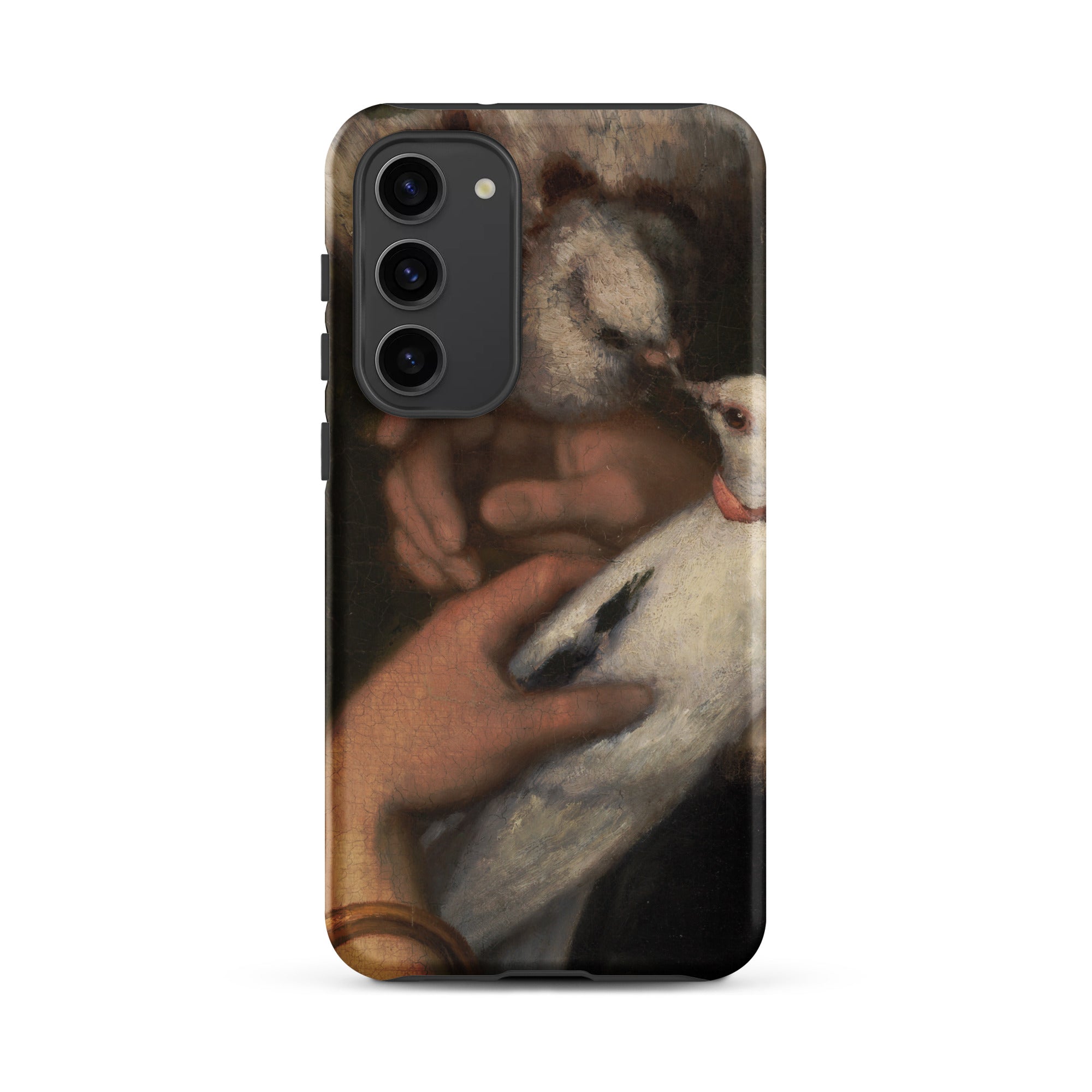 Woman with Pigeons Gustave Courbet Samsung Case, Galaxy S23 Plus / Matte, Smartphone Renaissance Style Painting Person White Dove Cover