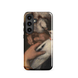 Woman with Pigeons - Gustave Courbet Samsung Case, Galaxy S24 / Gloss, Black Smartphone Case Classical Painting Hands White Bird