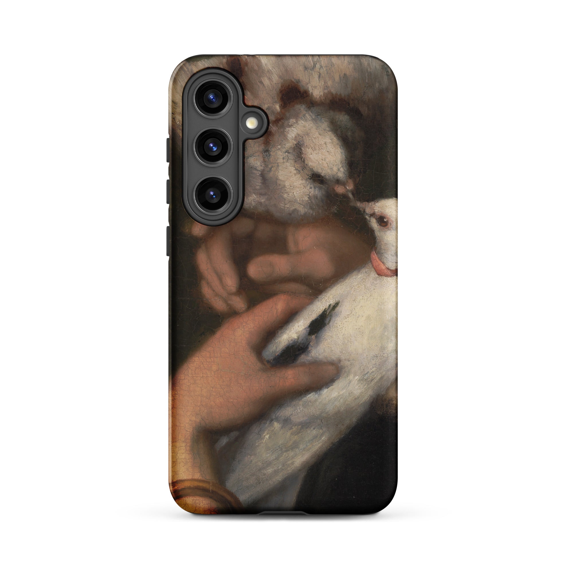 Woman with Pigeons Gustave Courbet Samsung Case, Galaxy S24 Plus / Matte, Smartphone Renaissance Style Painting Hands Dove Case