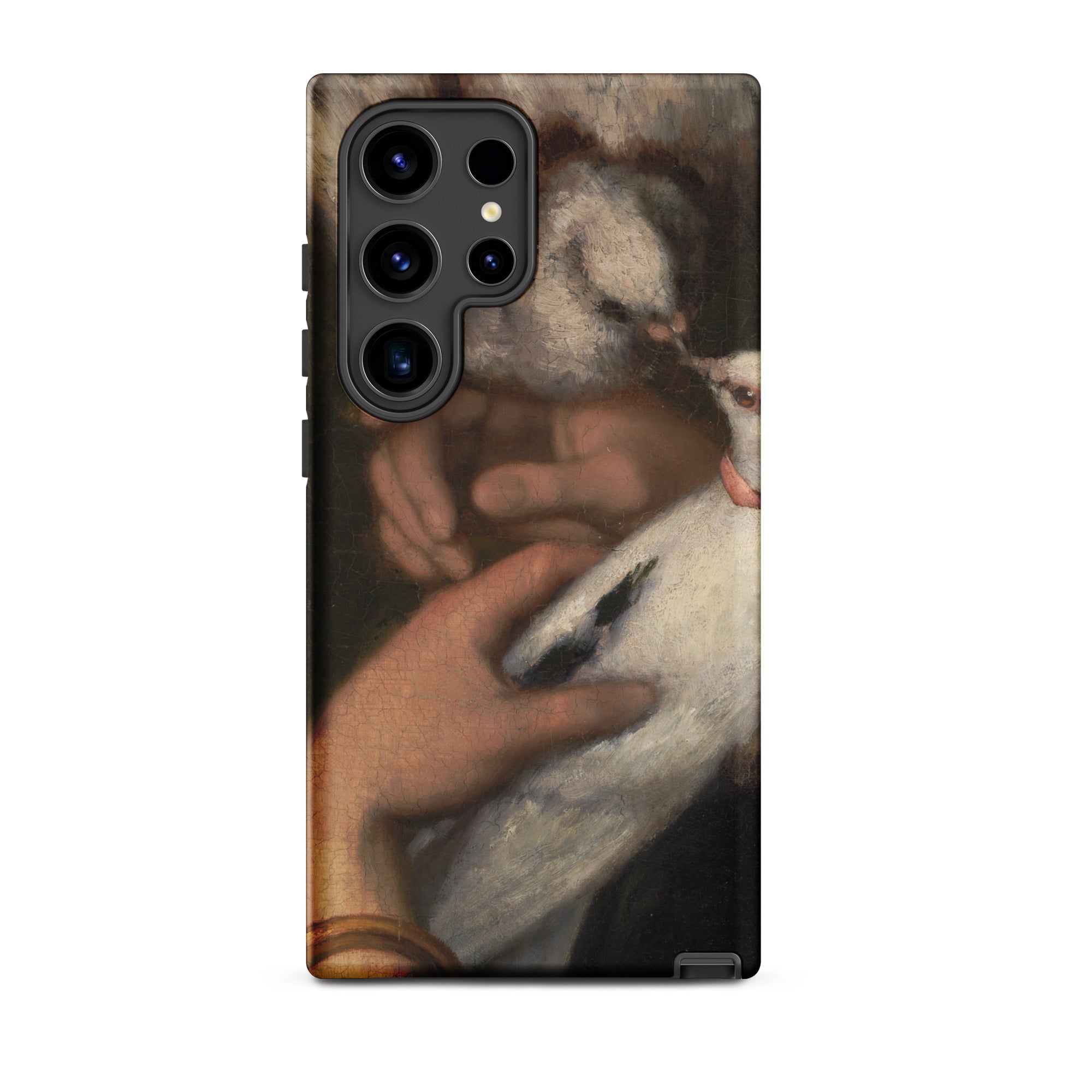 Woman with Pigeons Gustave Courbet Samsung Case, Galaxy S24 Ultra / Matte, Smartphone Case Classical Painting Hands Two White Doves