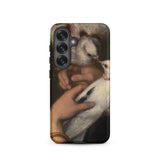 Woman with Pigeons - Gustave Courbet Samsung Case, Galaxy S25 / Matte, Smartphone Case Classical Painting Hands Two Doves