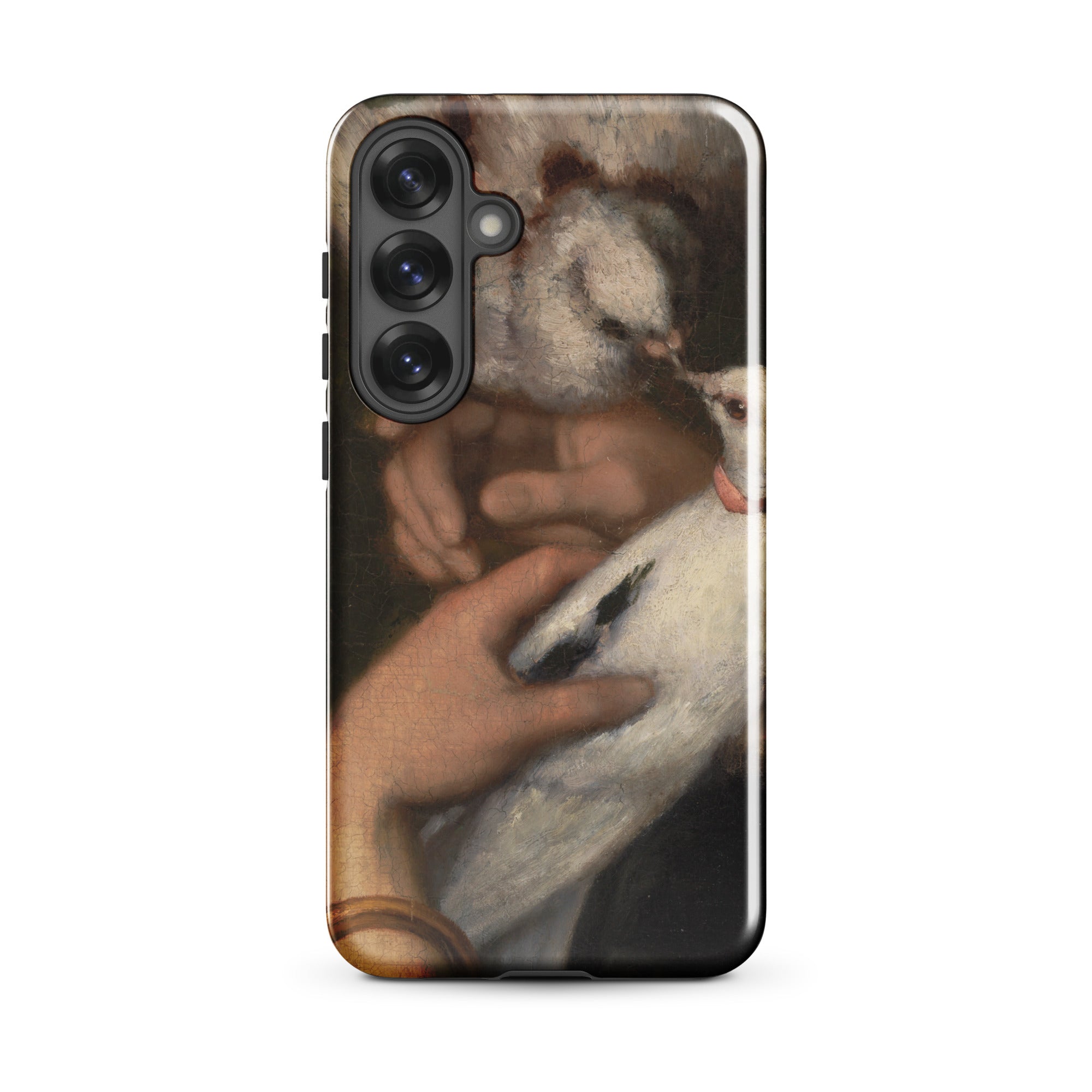 Woman with Pigeons Gustave Courbet Samsung Case, Galaxy S25 Plus / Gloss, Smartphone Case Classical Painting Person White Bird