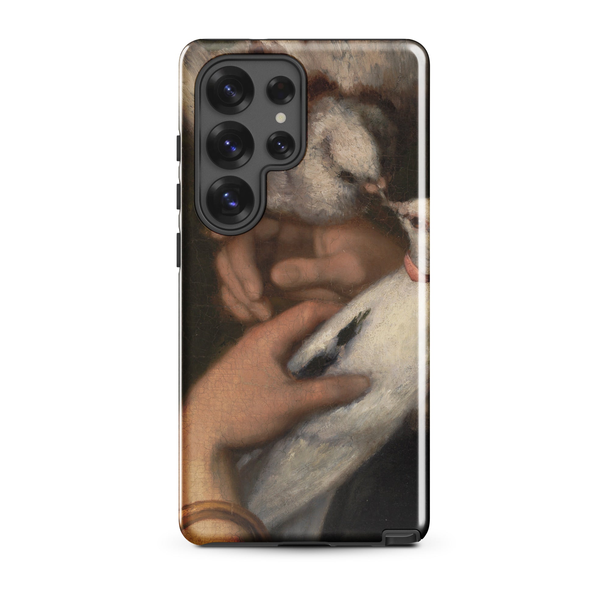 Woman with Pigeons Gustave Courbet Samsung Case, Galaxy S25 Ultra / Gloss, Smartphone Renaissance Style Painting Hands Bird Case