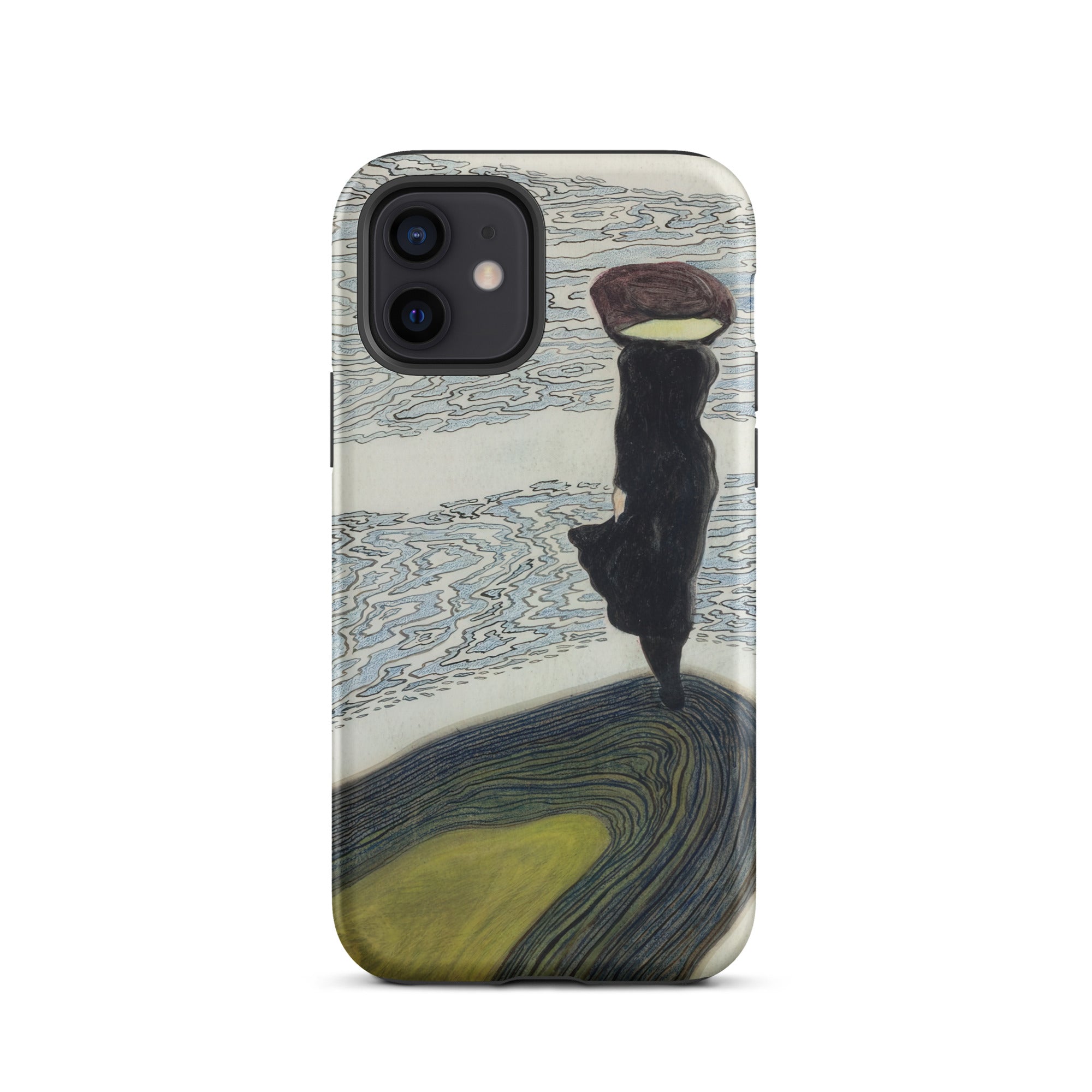 Woman at the Shoreline Leon Spilliaert Iphone Case, 12 / Matte, Phone Case Rock Formation Design