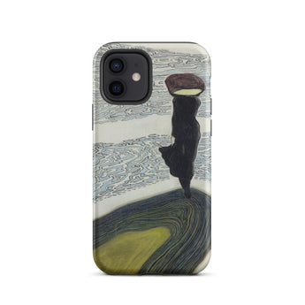 Woman at the Shoreline - Leon Spilliaert Iphone Case, 12 / Matte, Phone Case Rock Formation Design