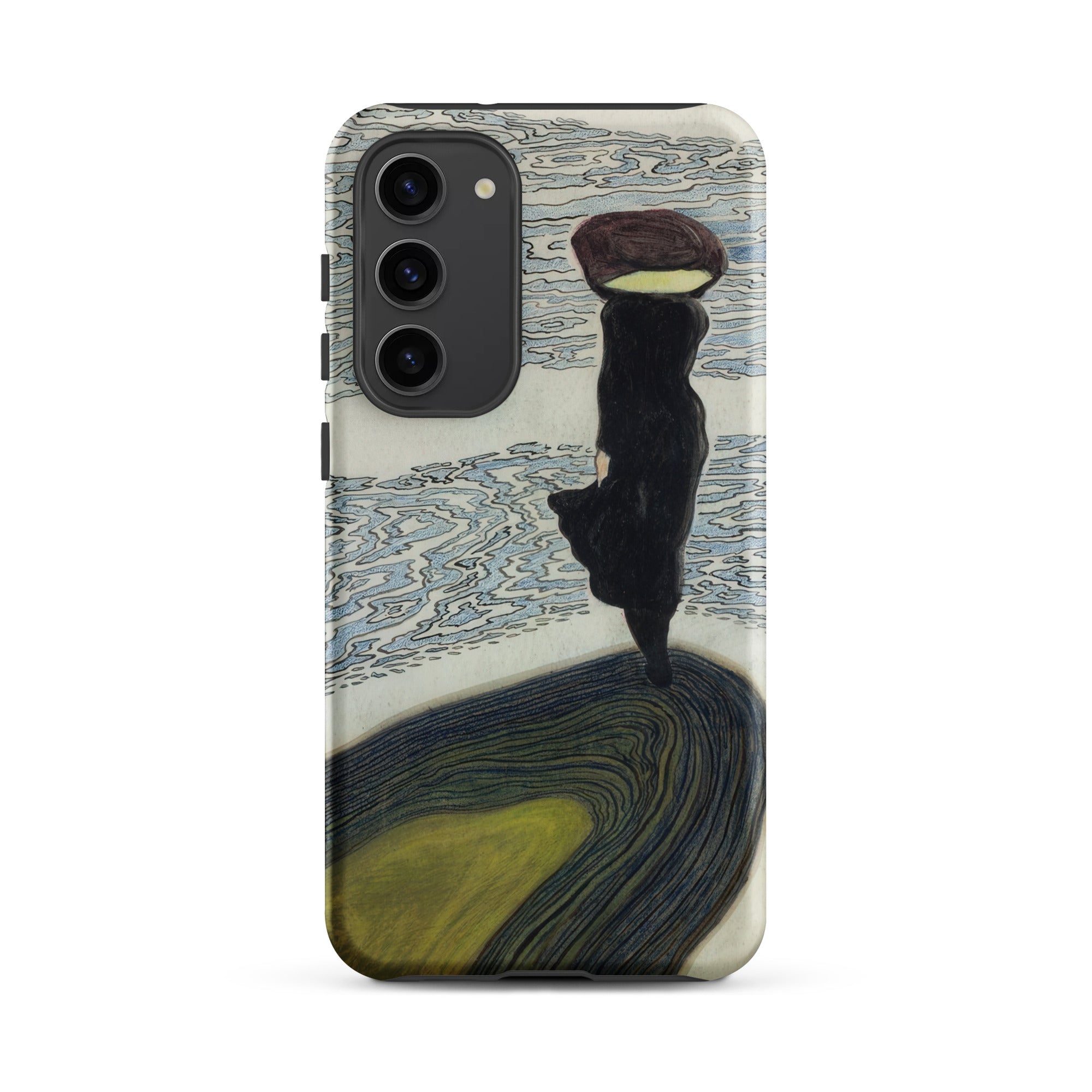 Woman at the Shoreline Leon Spilliaert Samsung Case, Galaxy S23 Plus / Matte, Smartphone Case Abstract Artistic Design Stylized Figure