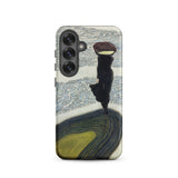 Woman at the Shoreline - Leon Spilliaert Samsung Case, Galaxy S25 / Matte, Phone Case Stylized Depiction Person Object Head Contoured