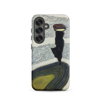 Woman at the Shoreline - Leon Spilliaert Samsung Case, Galaxy S25 / Matte, Phone Case Stylized Depiction Person Object Head Contoured