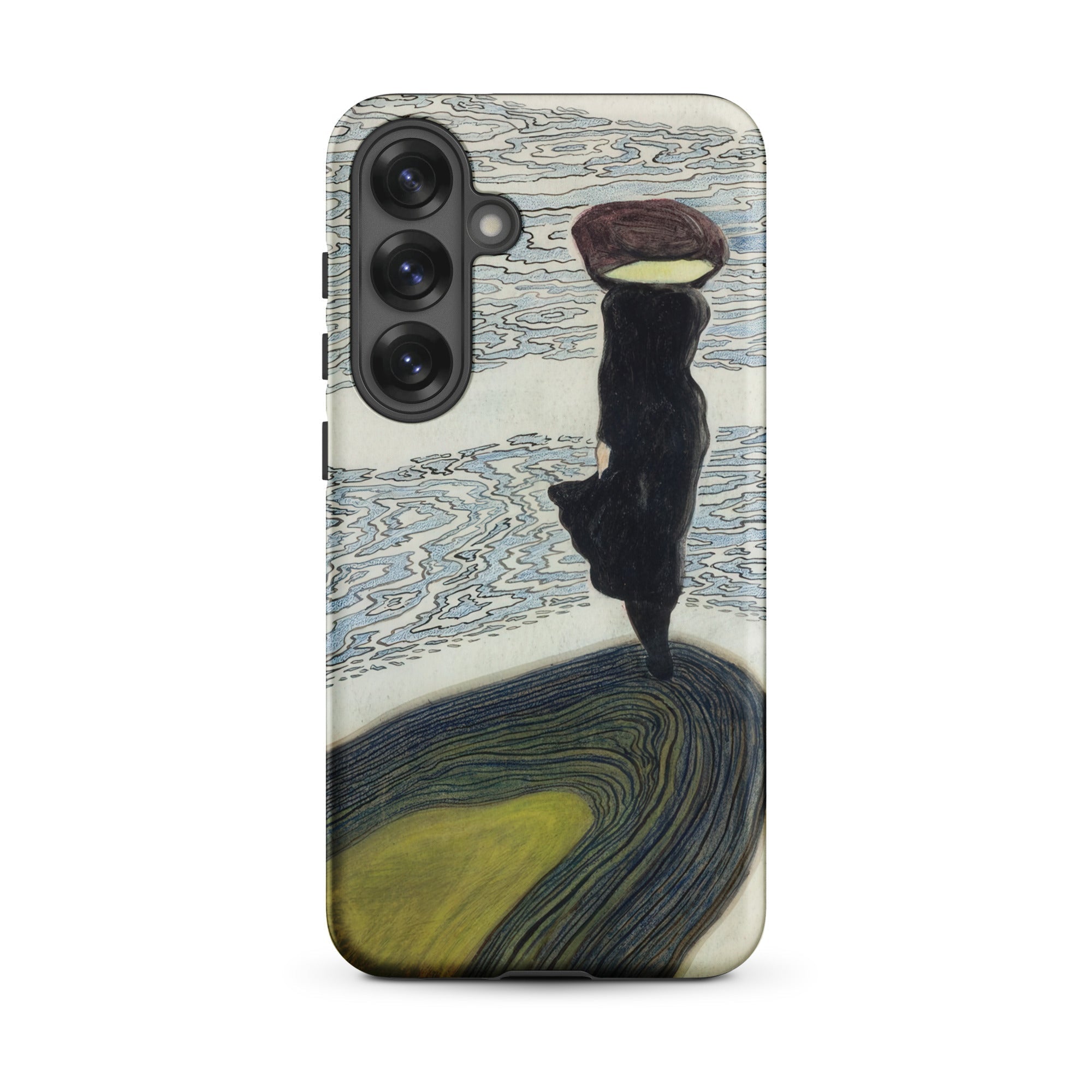Woman at the Shoreline Leon Spilliaert Samsung Case, Galaxy S25 Plus / Matte, Smartphone Case Abstract Landscape Design Tall Dark Narrow