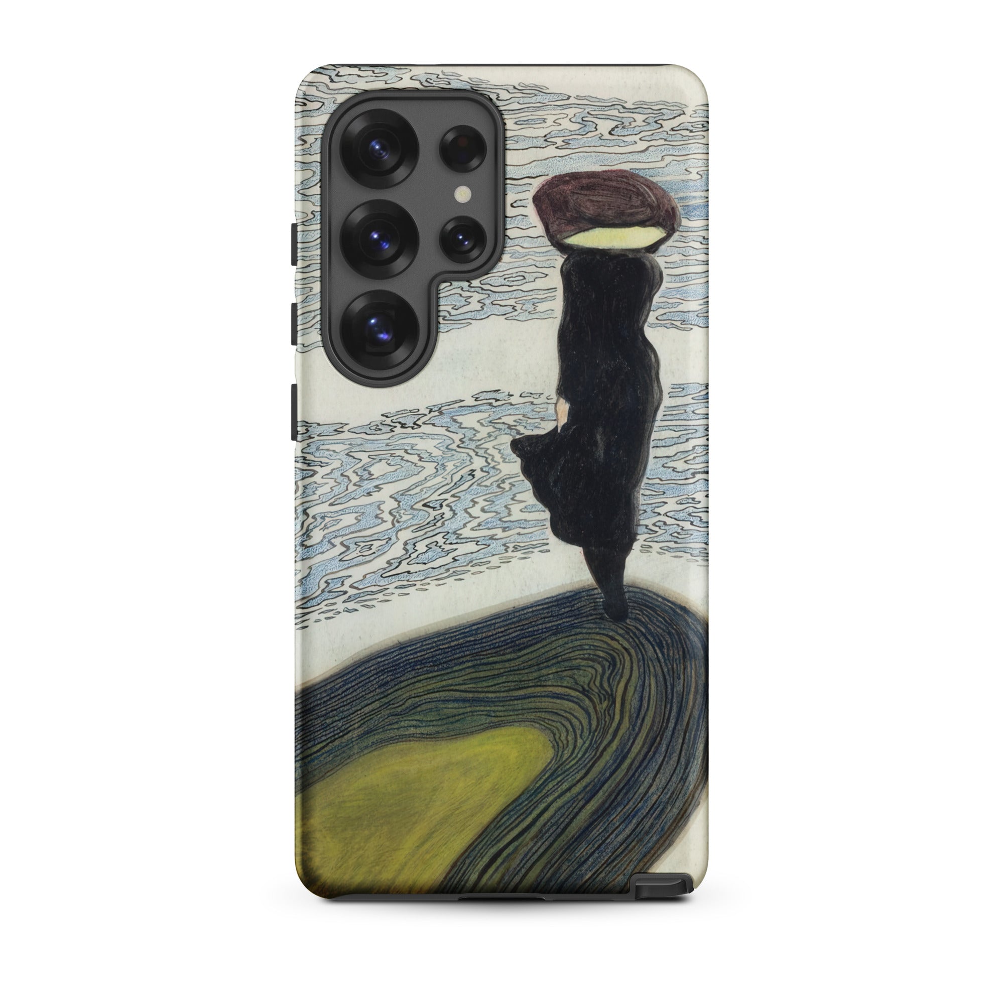 Woman at the Shoreline Leon Spilliaert Samsung Case, Galaxy S25 Ultra / Matte, White Smartphone Case Distinctive Artistic Design Dark