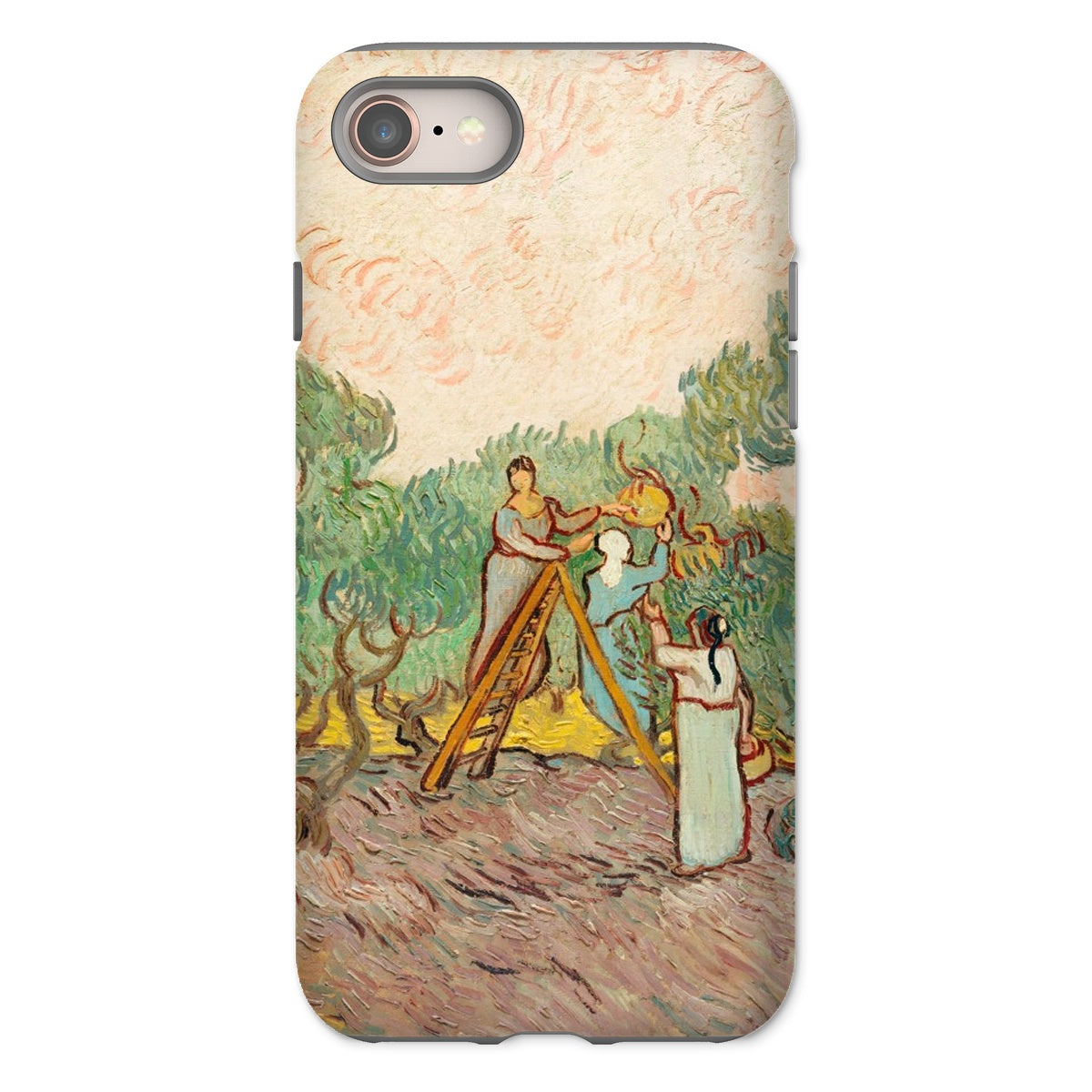 Women Picking Olives Vincent Van Gogh Iphone Case, 8 / Matte, Phone Case Gogh Style Painting Women Olives