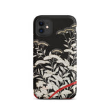 Women’s Kimono with Autumn Plants Iphone Case, 11 / Matte, Black Phone Case Floral Design