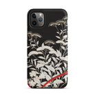 Women’s Kimono with Autumn Plants Iphone Case, 11 Pro Max / Matte, Black Phone Case Floral Design