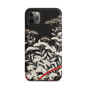 Women’s Kimono with Autumn Plants Iphone Case, 11 Pro Max / Matte, Black Phone Case Floral Design