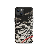 Women’s Kimono with Autumn Plants Iphone Case, 13 / Matte, Black Phone Case Floral Design