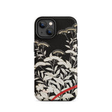 Women’s Kimono with Autumn Plants Iphone Case, 14 / Matte, Black Phone Case Floral Design
