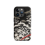 Women’s Kimono with Autumn Plants Iphone Case, 15 Pro / Matte, Floral-patterned Black Phone Case