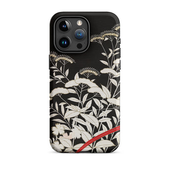 Women’s Kimono with Autumn Plants Iphone Case, 15 Pro Max / Matte, Black Phone Case Floral Design