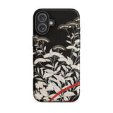 Women’s Kimono with Autumn Plants Iphone Case, 16 Plus / Matte, Black Phone Case Floral Design