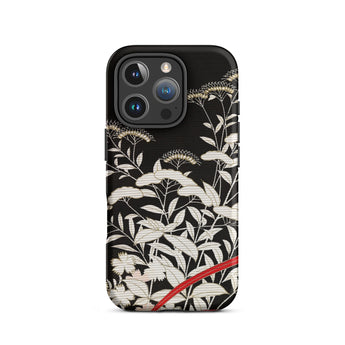 Women’s Kimono with Autumn Plants Iphone Case, 16 Pro / Matte, Black Phone Case Floral Design