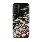 Women’s Kimono with Autumn Plants Samsung Case, Galaxy S21 Plus / Matte, Black Phone Case White Red Floral Design