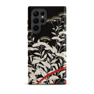 Women’s Kimono with Autumn Plants Samsung Case, Galaxy S22 Ultra / Matte, Black Phone Case White Floral Red Ribbon Design