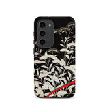 Women’s Kimono with Autumn Plants Samsung Case, Galaxy S23 / Matte, Black Phone Case White Floral Pattern Red Stripe