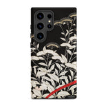 Women’s Kimono with Autumn Plants Samsung Case, Galaxy S24 Ultra / Matte, Black Phone Case White Red Floral Design