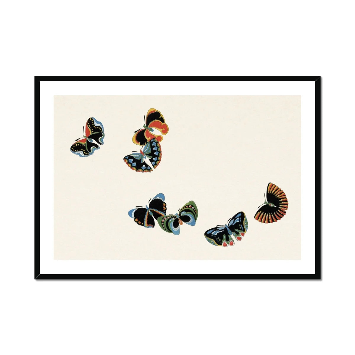 Woodblock Butterflies - Kamisaka Sekka Art Print