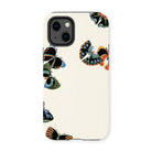 Woodblock Butterflies - Kamisaka Sekka Iphone Case, 13 Mini / Matte, Smartphone Case Colorful Butterfly Designs Cream Background
