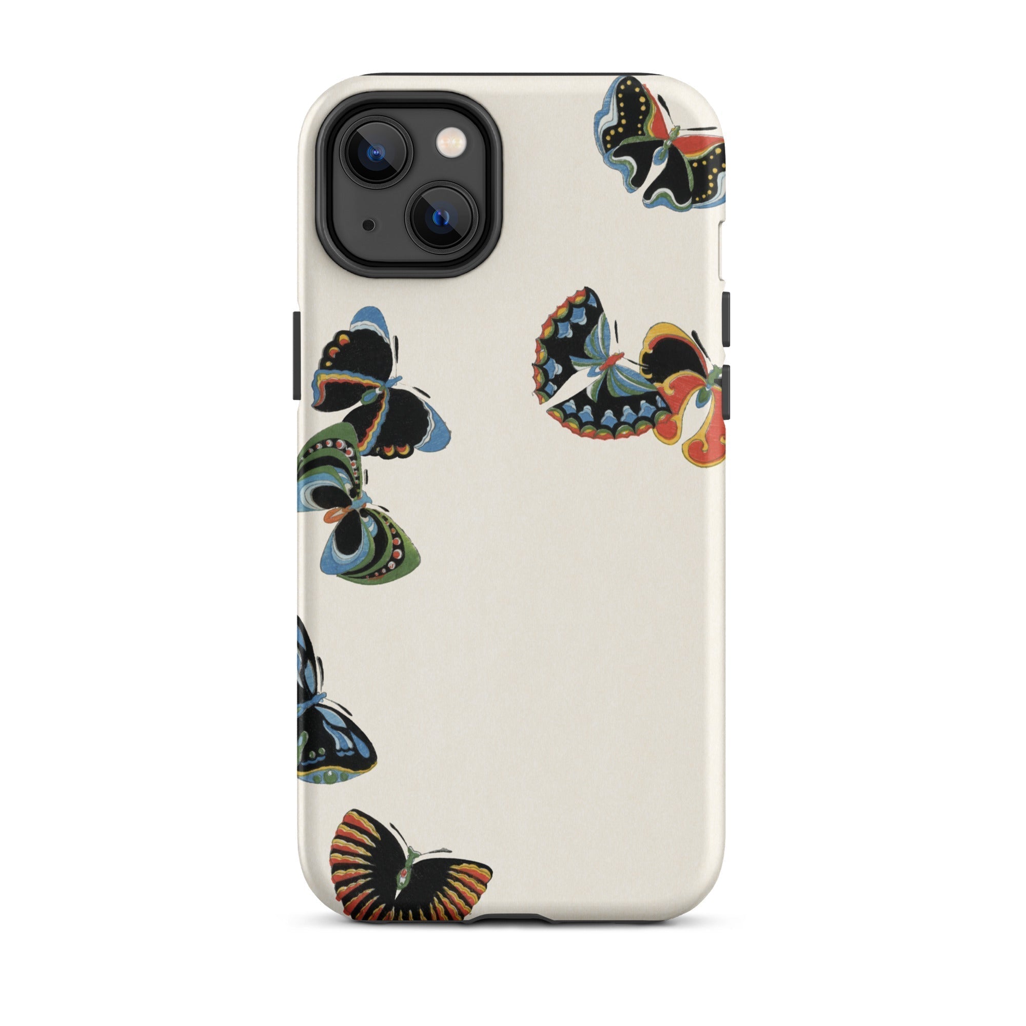 Woodblock Butterflies Kamisaka Sekka Iphone Case, 14 Plus / Matte, Butterfly Patterned Phone Case