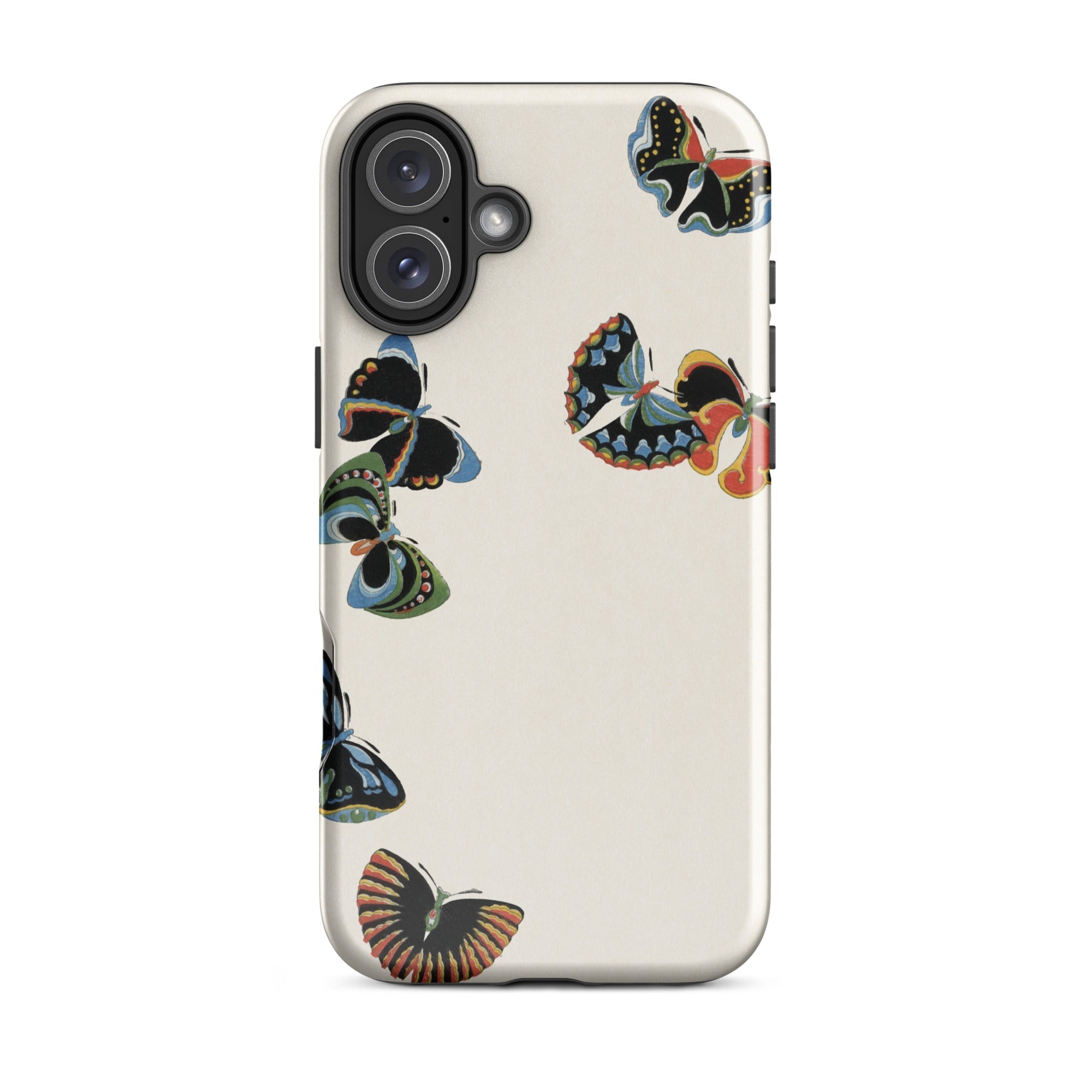 Woodblock Butterflies Kamisaka Sekka Iphone Case, 16 Plus / Matte, Butterfly Patterned Phone Case