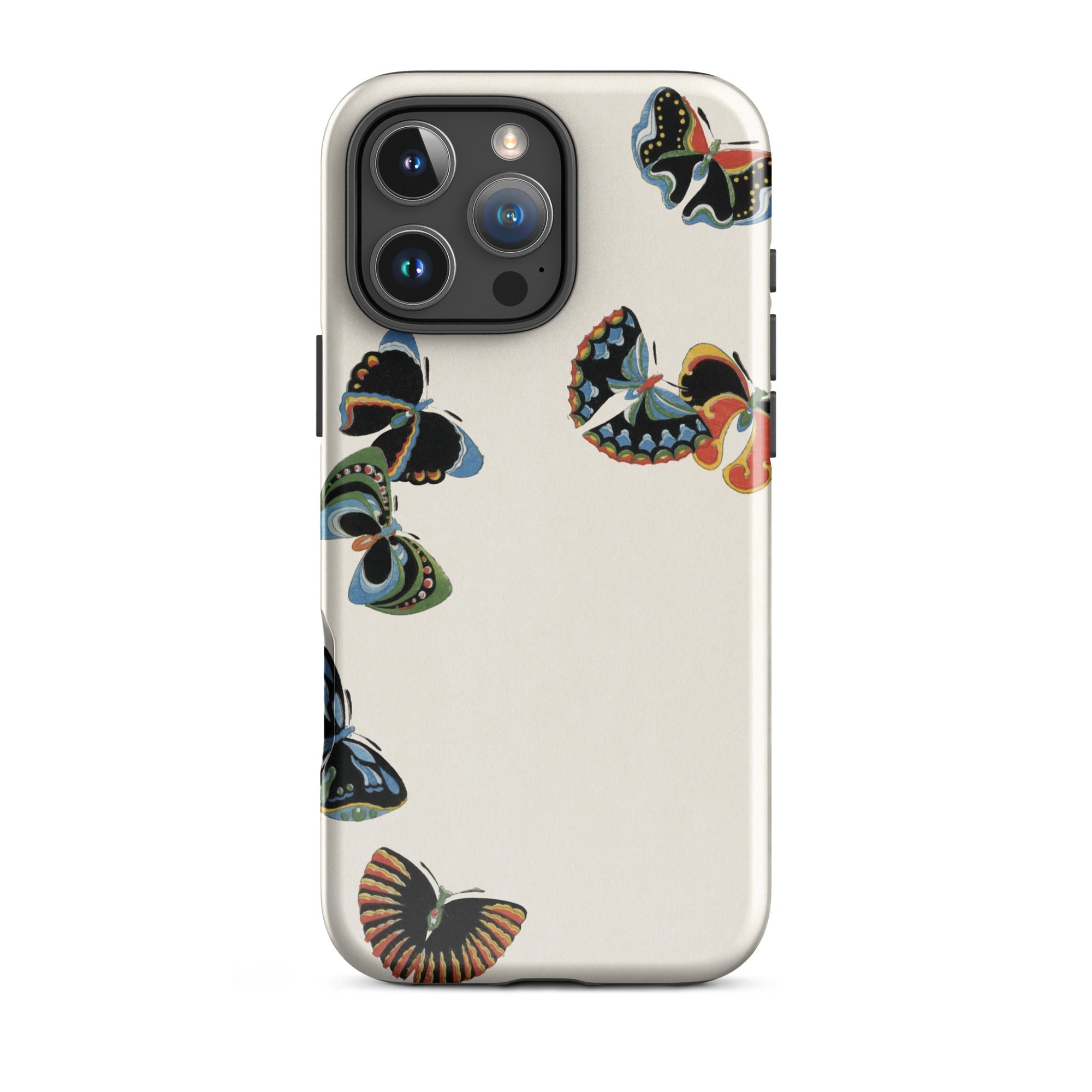 Woodblock Butterflies Kamisaka Sekka Iphone Case, 16 Pro Max / Matte, Butterfly Patterned Phone Case