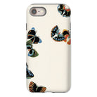 Woodblock Butterflies Kamisaka Sekka Iphone Case, 8 / Matte, Smartphone Case Colorful Butterfly Designs Scattered Cream Colored Background